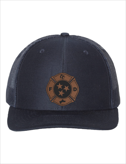 CCFD Richardson 112 - Snapback Trucker Cap Leather Patch