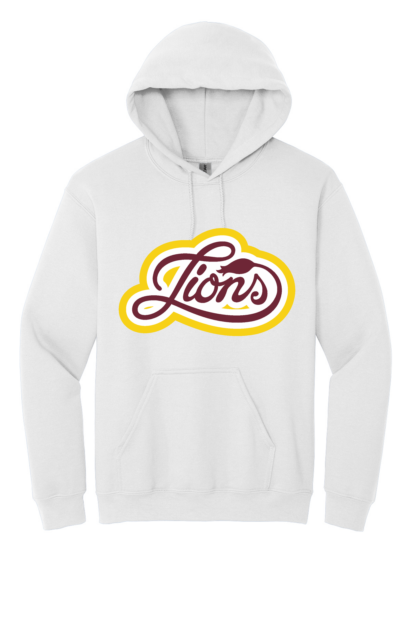 FHU Lions Curvy Hooded Sweatshirt | Gildan Heavyblend